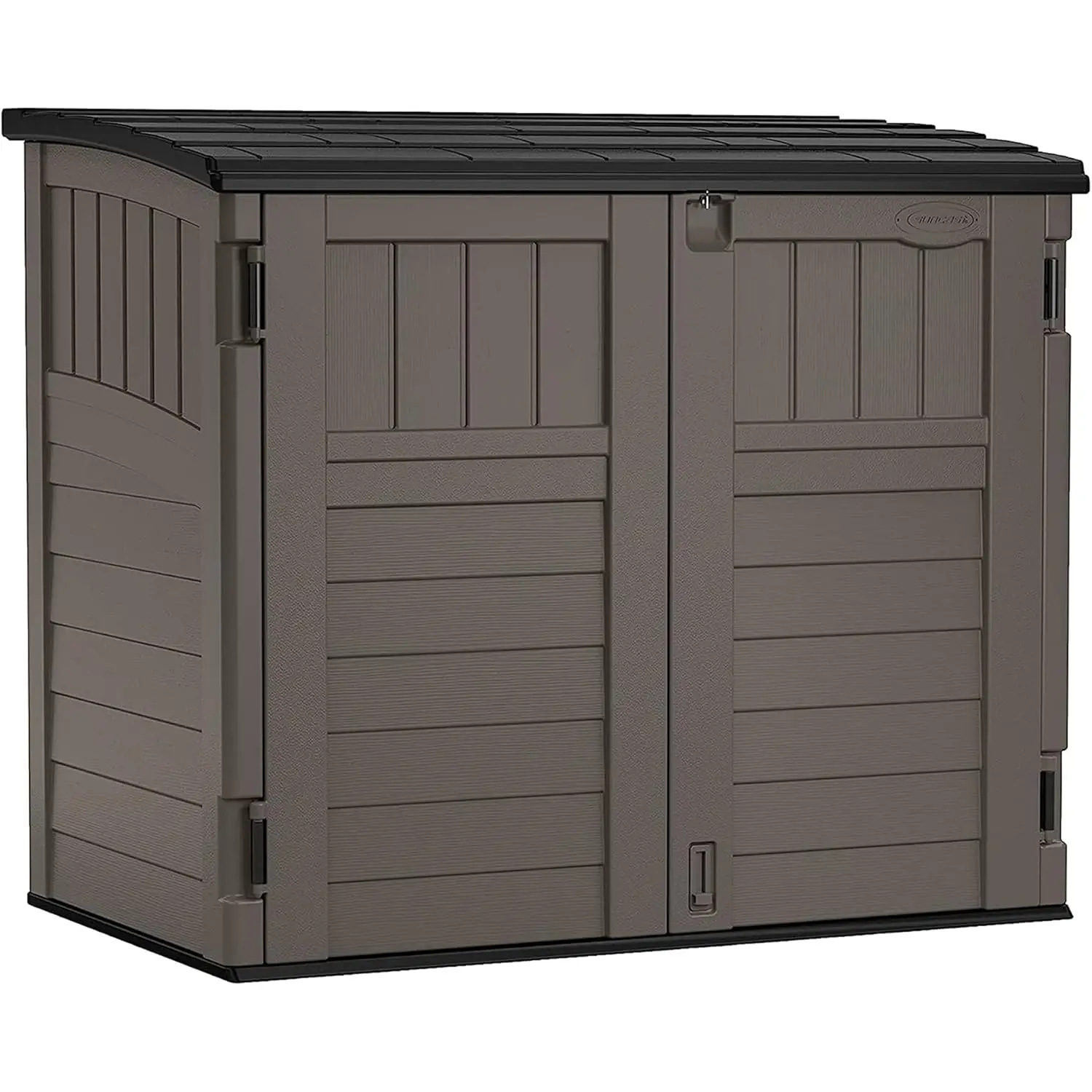 

34 Cu Ft Horizontal Resin Storage Shed - Outdoor Storage Shed with Floor Included, Lockable, Weatherproof, Fits, Customized