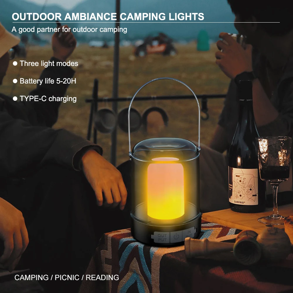 Amanfire 2202 LED Camping Light White or Warm Lighting 5-20H Ultra bright Night Lamp USB Output as Power Bank Tent Lantern