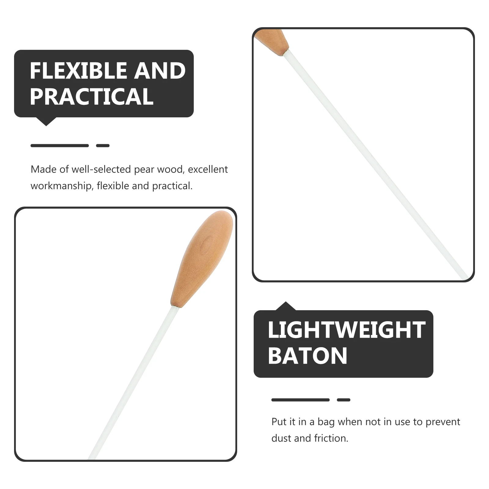 

Wood Music Conductor Baton Durable Lightweight For Orchestra Concert Show Portable Wood Accessory Part