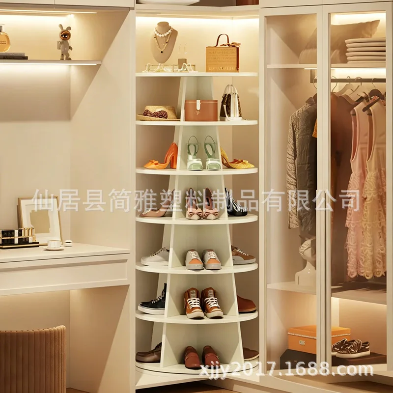 Multi-layer household shoe  360-degree rotating shoe shopping mall shoe display  floor-to-ceiling storage