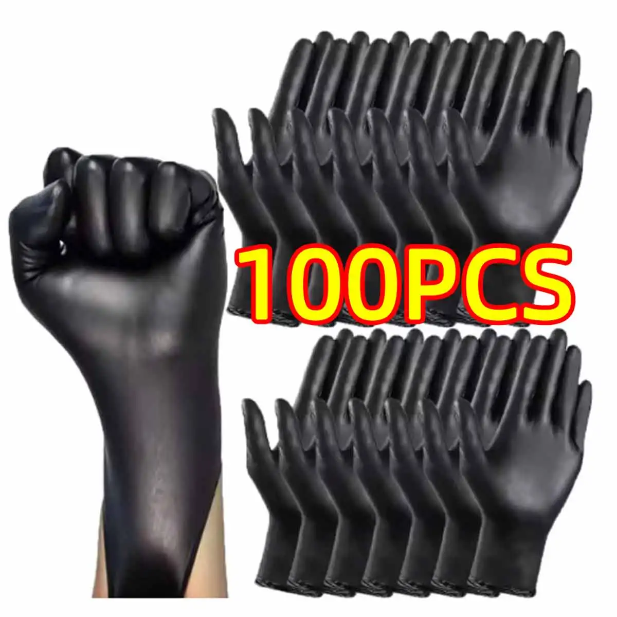 

Disposable Gloves Food Processing Thickened Durable Beauty Kitchen Household Oil Drain Gloves Black Disposable Ding Qing