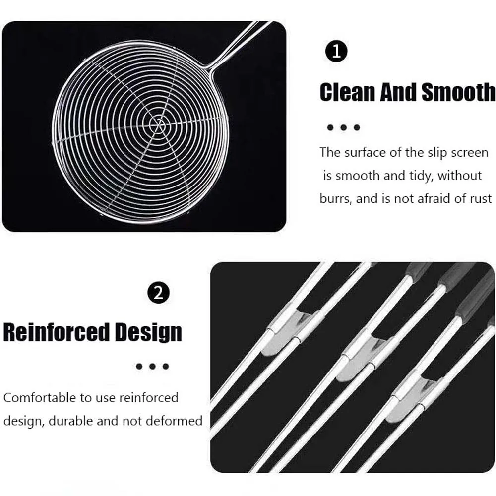 Stainless Steel Multifunction Home Kitchen Gadget Kitchen Cooking Tool Skimmer Spoon Spider Strainer Colander