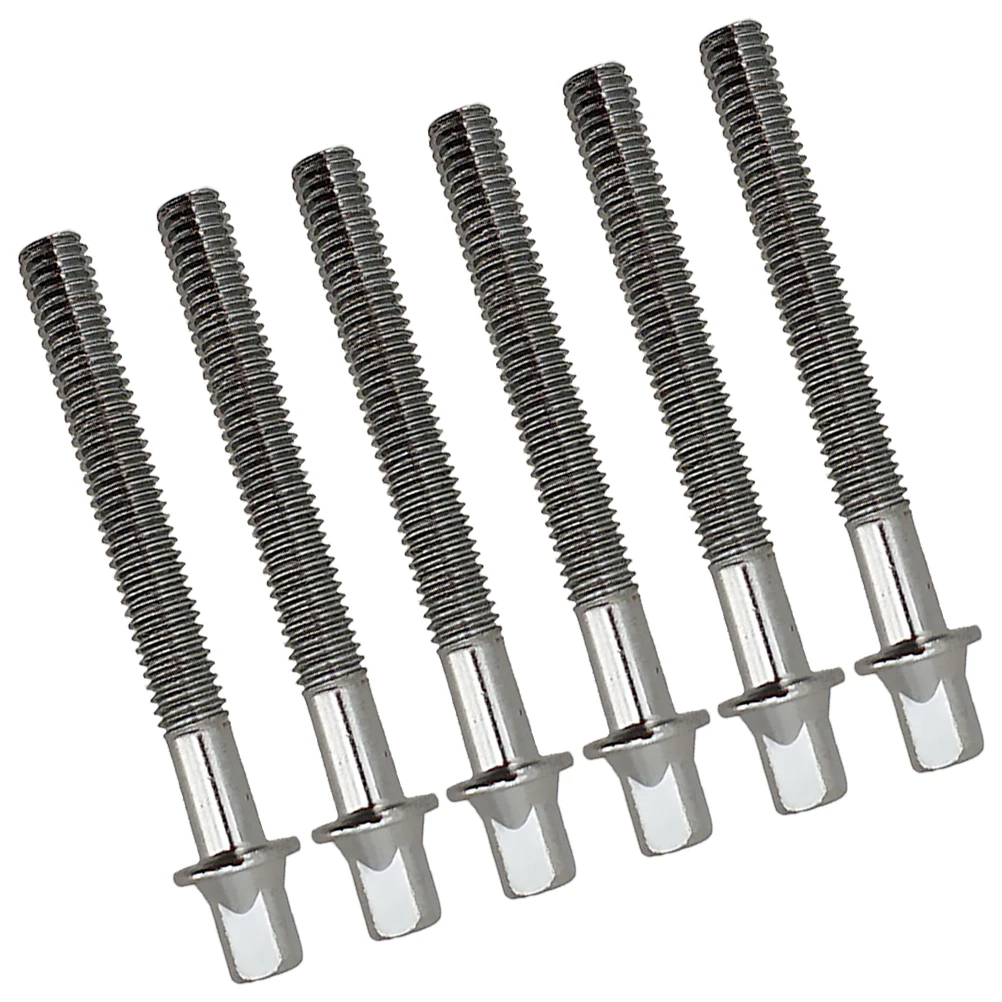 

6 Pcs Short Drum Screws Stainless Steel Washers Lugs Parts Tension Rod Accessories Silver Repair Material Metal Flat