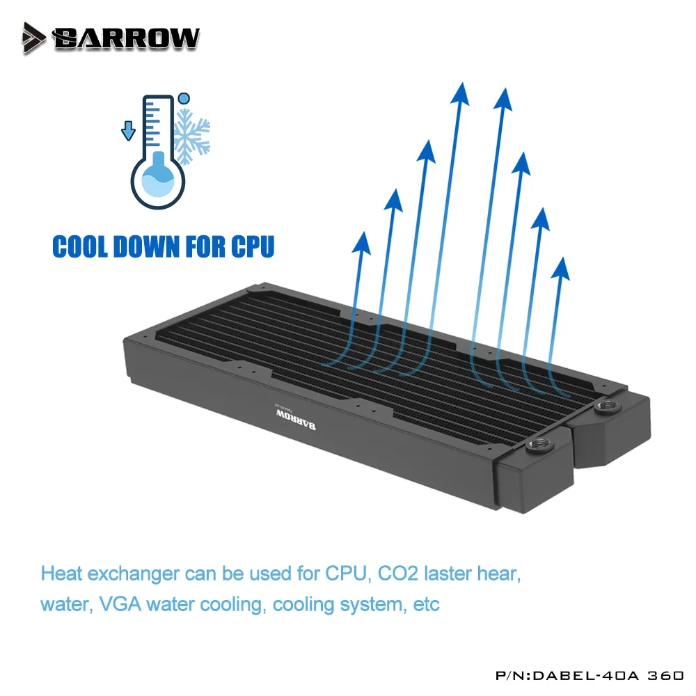 Imagem -03 - Barrow-copper Water Cooling Radiator Trocador de Calor para pc Cpu Sistema Legal 157 Espessura 240 mm 360 mm