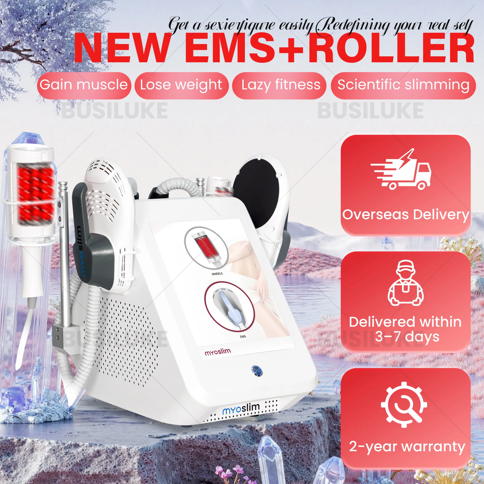 2 in 1 EMS Body Sculpting Machine Inner Ball Roller 360 Rotating Massage Muscle Toning Skin Tightening Professional Home Use