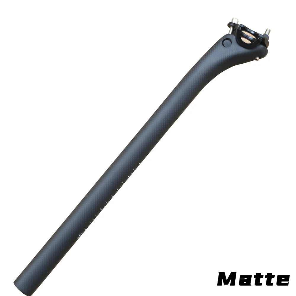 MTB Carbon Fiber Seat Post, Mountain and Road Bike Seatpost, 3K Matte, Glossy Bicycle Parts, No Logo, 27.2mm, 30.8mm, 31.6mm