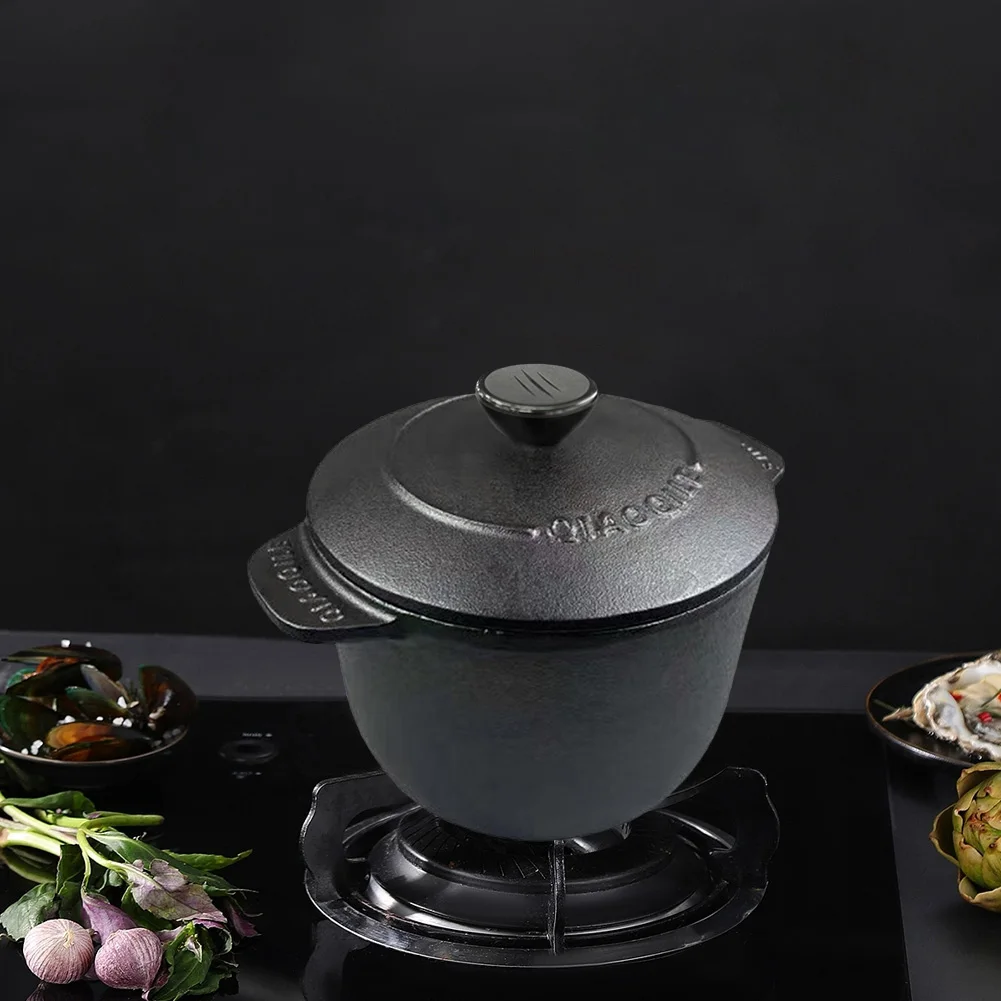 

Cast Iron Rice Cooker Deepened Rice Pot Induction Compatible Thickened Rice Stewpot Dutch Oven Cooking Utensils