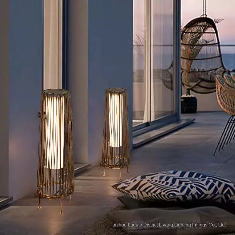 Solar-Landschaftsleuchte, LED-Außengarten, neue Rattanschale, wasserdicht, rostfrei, weiches Licht
