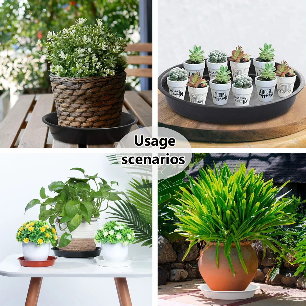 3Pcs Plastic Flower Pot Round Plastic Tray Saucers Drip Trays Plant Saucer Indoor Outdoor