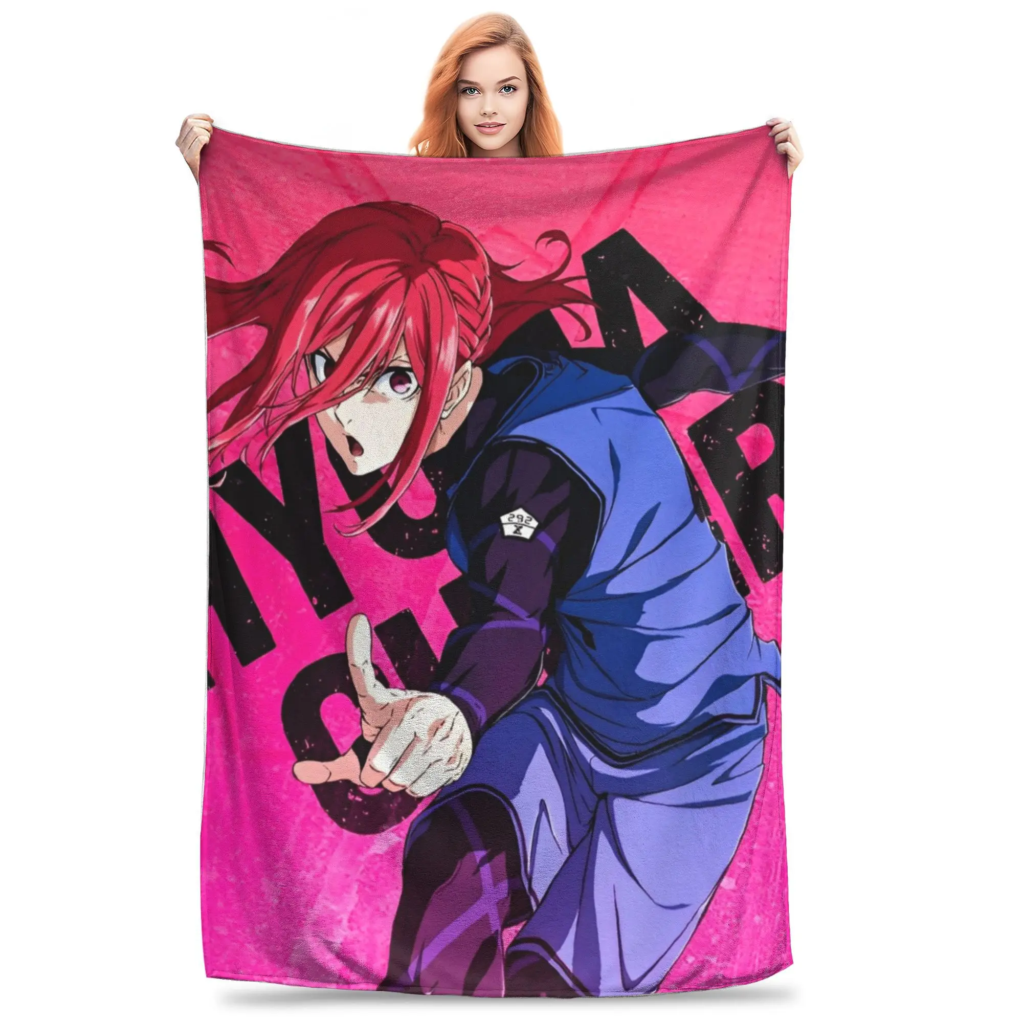 Blue Lock Soccer Anime Blankets  Plush Throw Blankets Summer Air Conditioning Decoration Soft Warm Bedsprea