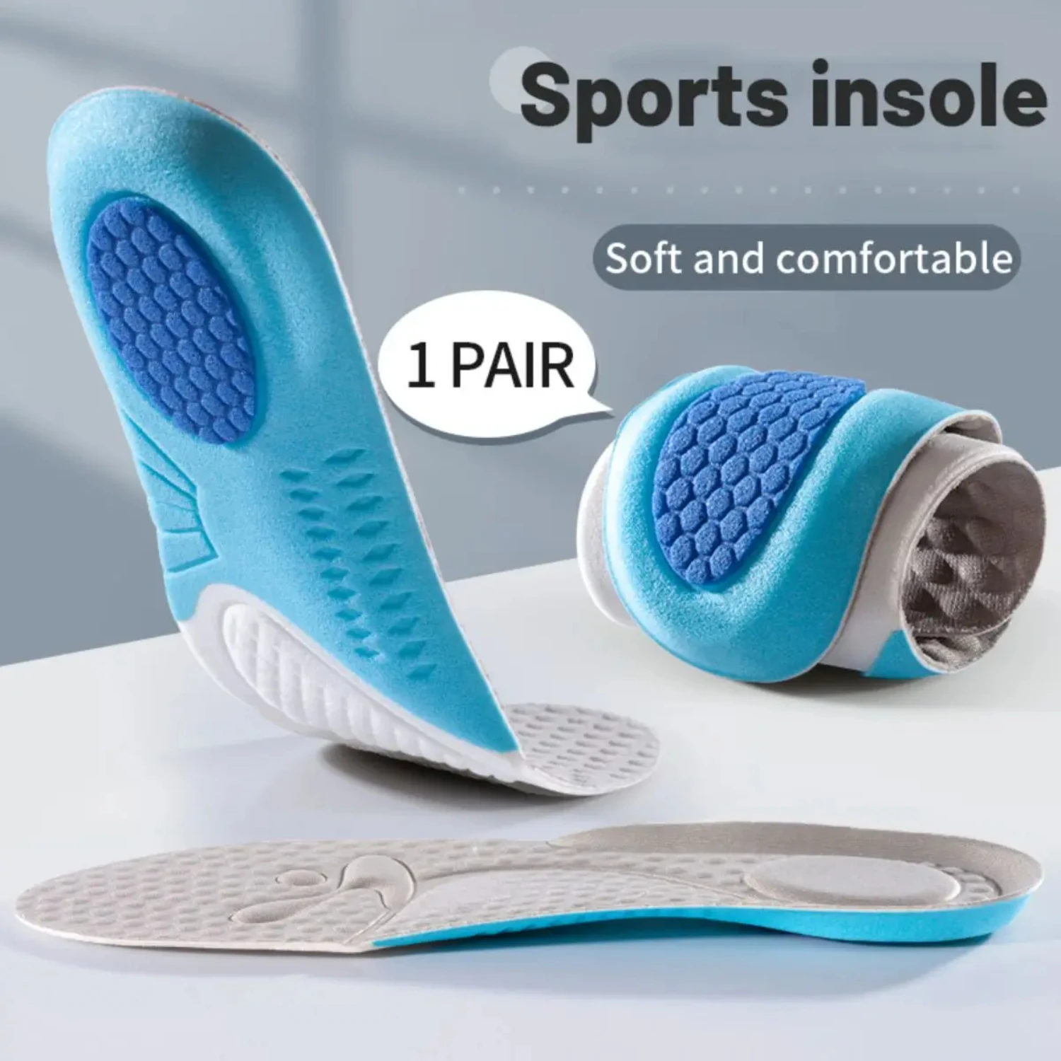

Memory Foam Insoles Shoes Sole Breathable Shock Absorption Cushion Sport Running Insoles Feet Orthopedic Insoles Insole men