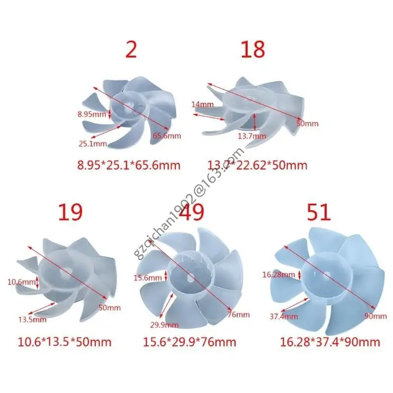X7AB 7 hojas Fan plástico Blade Universal Hogar Desktop Table Table reemplazar