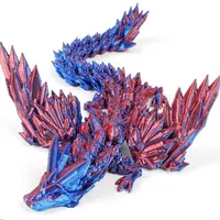 3D Printed Dinosaur Flying Dragon Ornament Articulated Joints Gradient Color Wings Gifts Handicraft Moving Part Home Decor