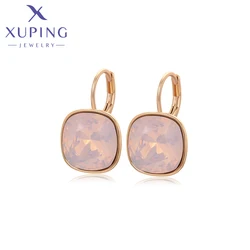 Xuping Jewelry Square Colorful Stone Charm Romantic Gold Color Plated Crystal Earrings for Women Work Party Gift 20404