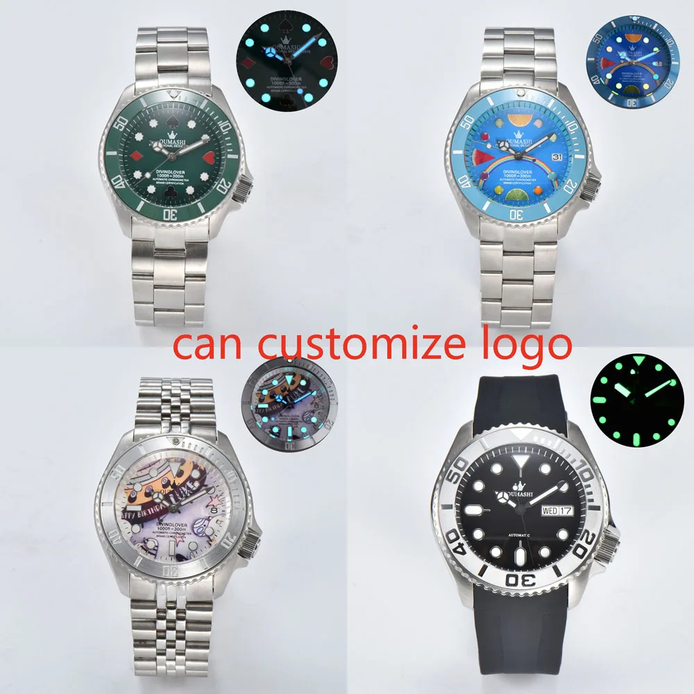 นาฬิกาดำน้ำผู้ชายขนาด 40.5 มม. รุ่น SKX 007 พร้อมตัวเรือนกระจกแซฟไฟร์ กลไกอัตโนมัติแท้จากญี่ปุ่น NH35/NH36 สามารถสลักโลโก้ได้