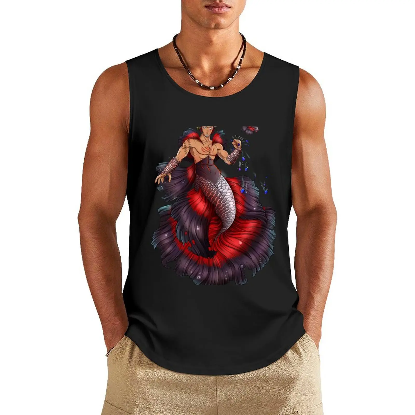 

Betta Merman Tank Top anime summer clothes men 2025 gym wear men