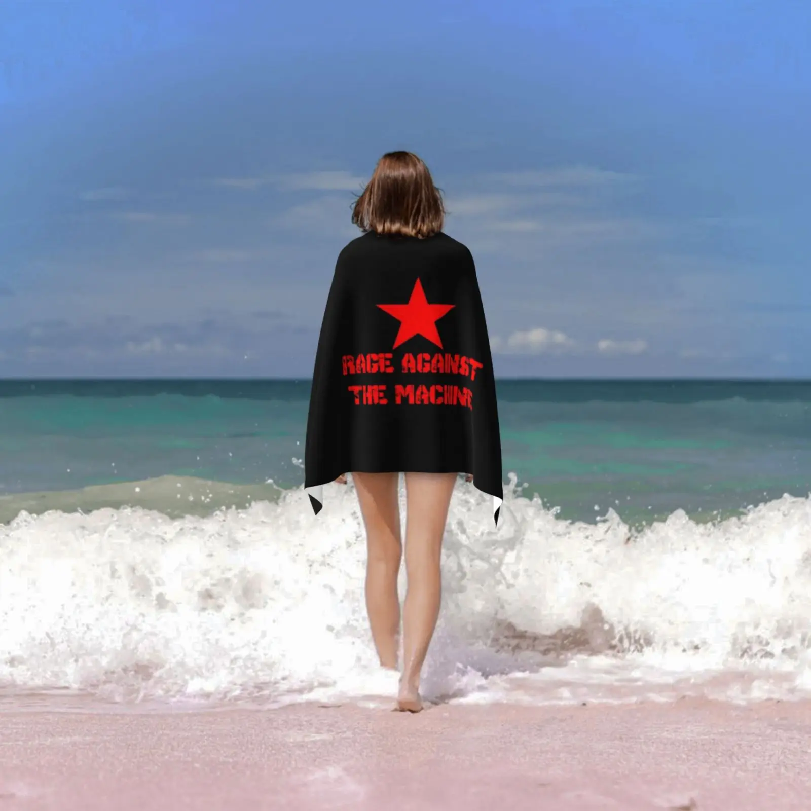 الغضب ضد الماكينة منشفة حمام وسادة الشاطئ الغضب ضد الآلة المعدنية الصلبة الموت الأسود الوحشي شعار Prog #6