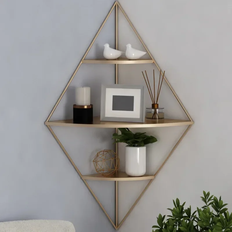 تخزين حديد مثبت على الحائط من الشمال إطار زاوية بسيط لغرفة المعيشة رف كتب متعدد الوظائف لغرفة النوم أو منظم غرفة الأطفال #2