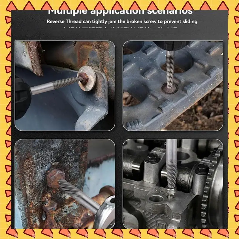 

A008 10Pcs Broken Wire Nut Extractorbolt Guillotine Screw Drill Bit Removal Slip Wire Thick Teeth Extractor Remover Tool Set