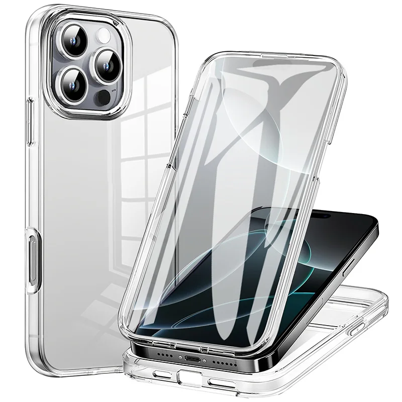 360 volle Körper Silikon Telefon Fall Für iPhone 17 16 15 14 13 12 11 Pro Max X XS XR 7 8 SE 2 3PC Zurück Abdeckung Coque Fundas