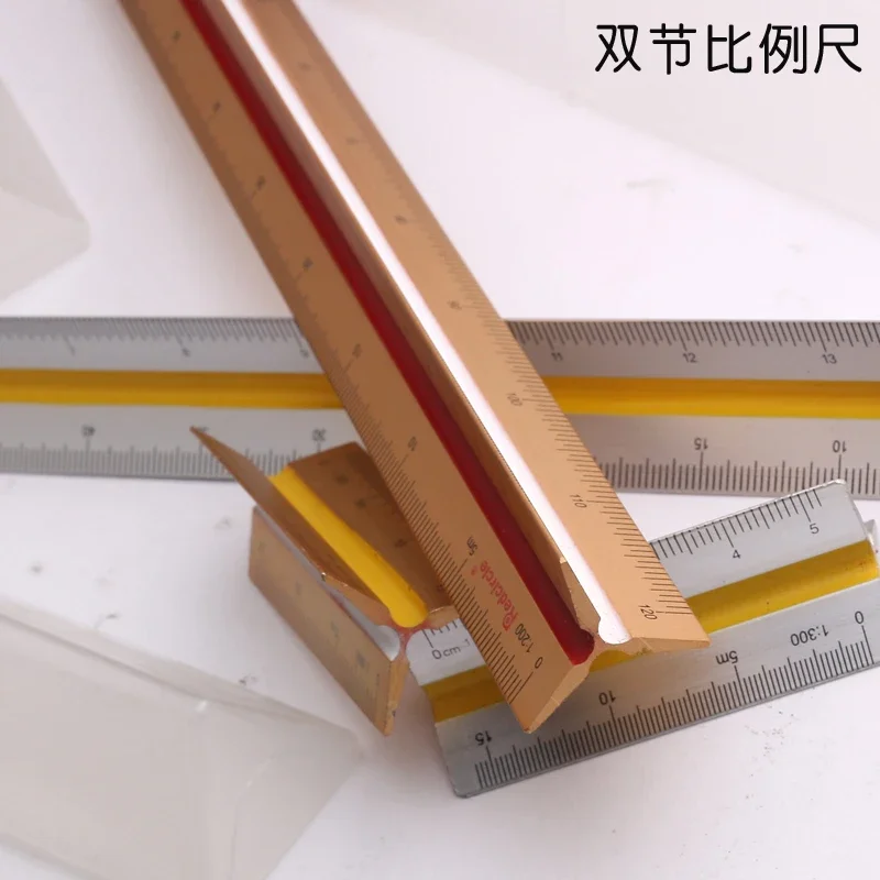 REDCIRCLE Architect's Scale Ruler Aluminum Triangular Scale Precision Metal Building Design 1PCS