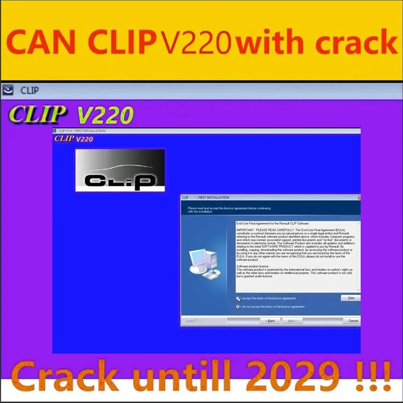 The latest Can Clip V220 is used in Renault OBD2 diagnostic car maintenance software, with a gift Reprog V191+Pin extractor V2 t