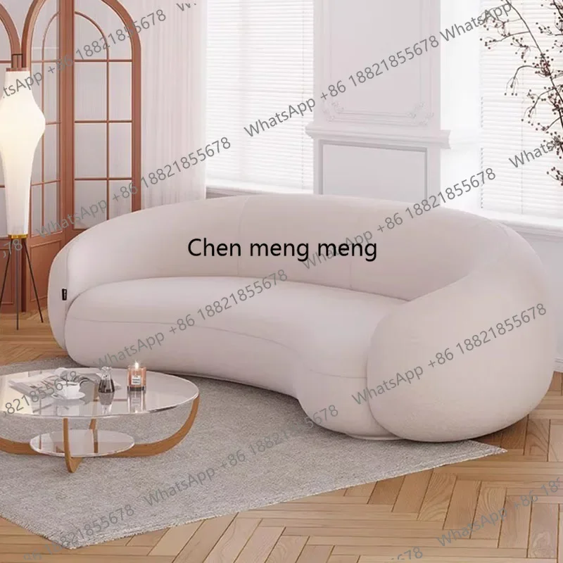 New arrive Curved Armchair Living Room Sofas White Designer Modern Minimalist Living Room Sofas Lazy Floor Muebles Lounge Suite