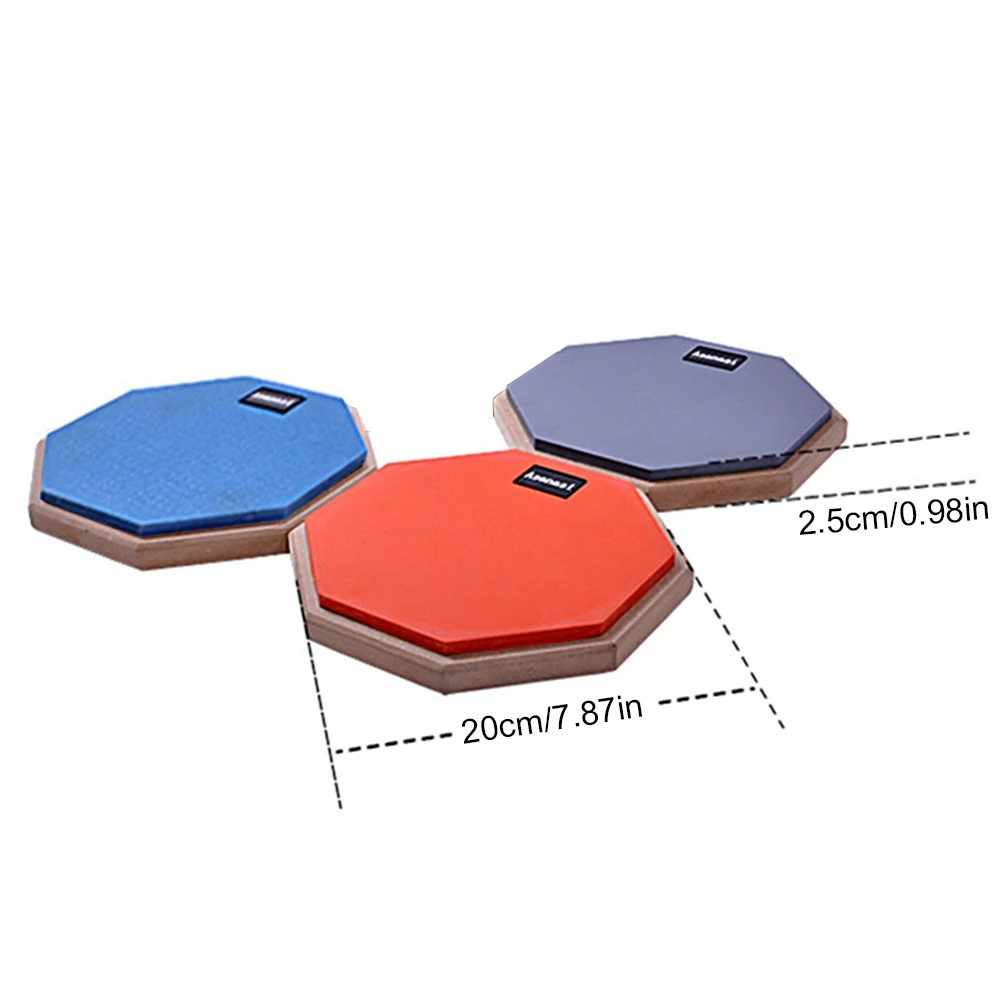 8 Inch Rubber Wooden Drum Practice Pad with Adjustable Stand Snare Drum Practice Pad Shock‑Absorbent Practice Training Drum Pad