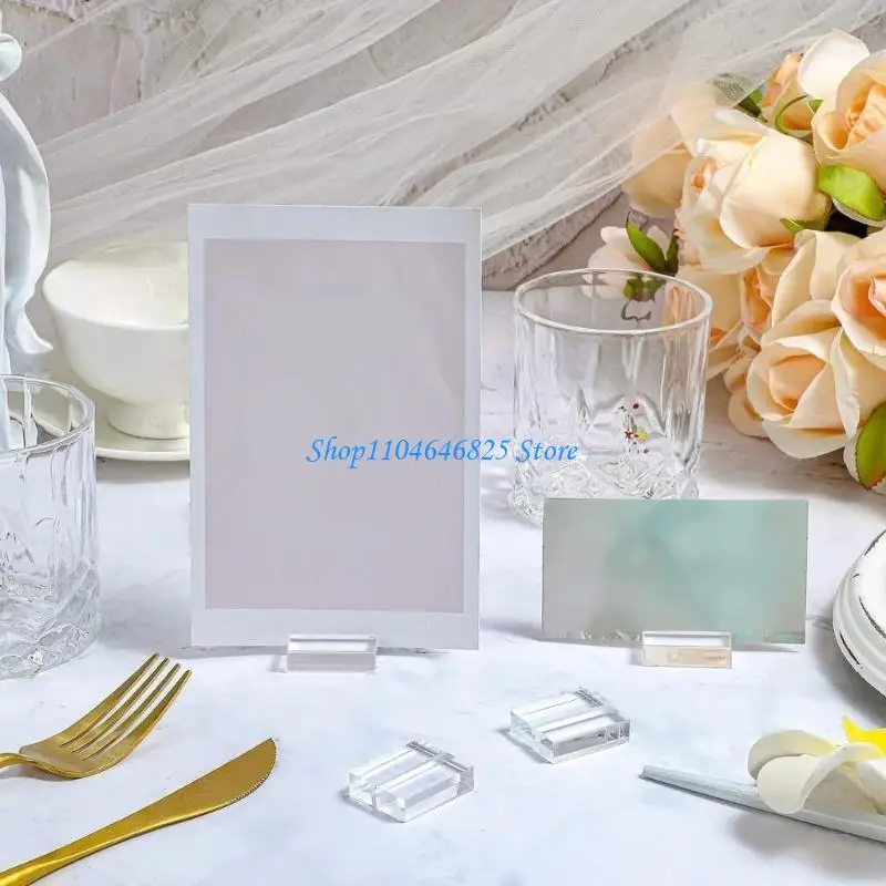 

10Pieces Small Acrylic Sign Holders for Menu and Photo Display in Office