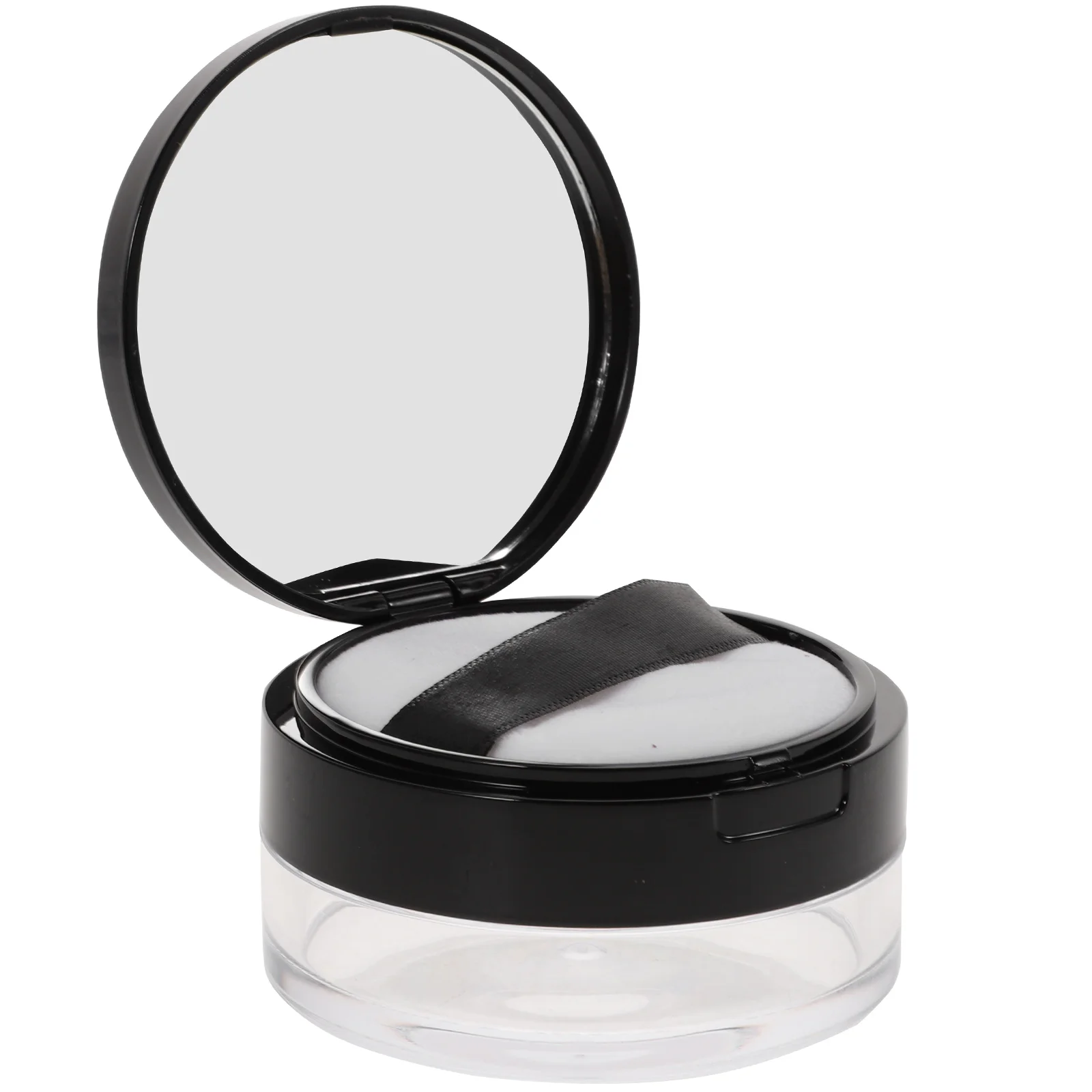 

Portable Powder Case Empty Loose Container with Mirror Double Layer Mesh Design for Travel Outdoor Compact Makeup Accessories