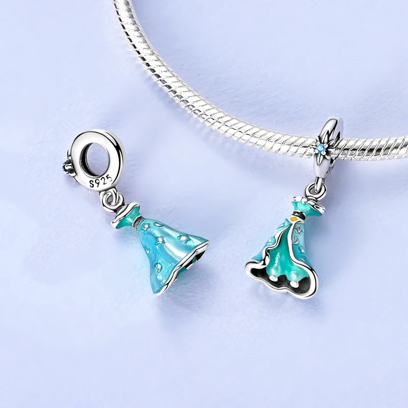 Charms-Anhänger Original 925 Sterling Silber Kürbiskutsche Prinzessin Ballettschuh Charm-Perle Passend für Armband Damen DIY Schmuck Geschenk – Detail 19