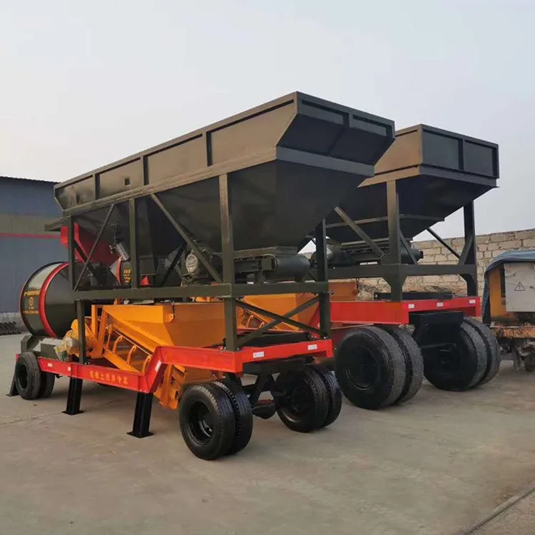 YG-25 Small Mobile Concrete Batching Plant 25m3/hr Concrete Batching Plant Truck Mounted Drum Type Concrete Batching Plant