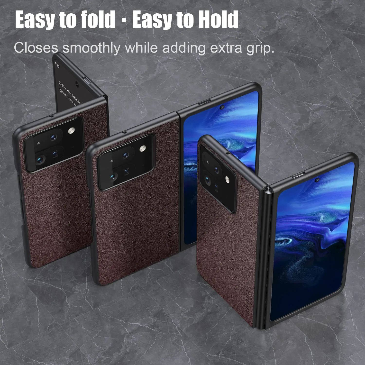 Case for Google Pixel 9 Pro Fold Phone Cover Funda Solid Color Business Pu Leather Design Capa