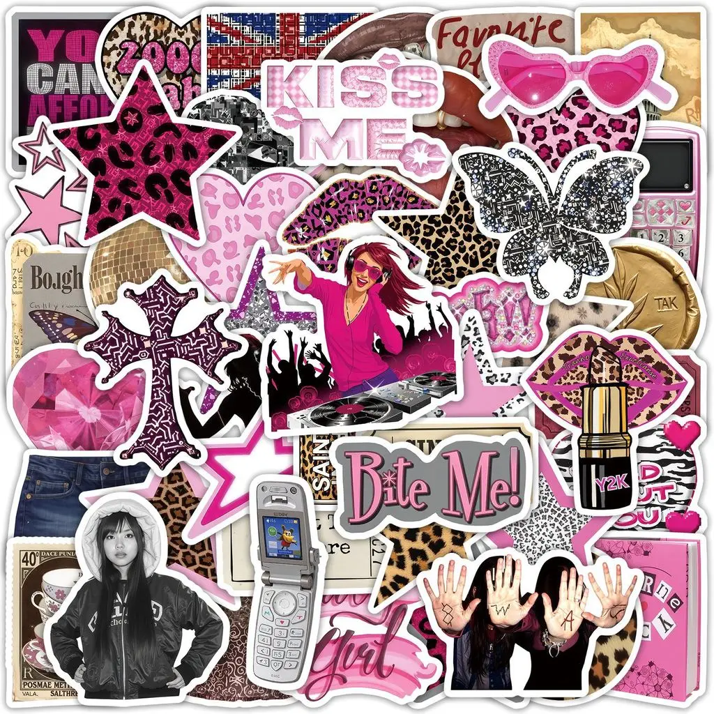 50Sheets Leopard Print Graffiti Waterproof Vinyl Stickers Aesthetic Decals for Luggage Suitcase Laptop LanLanStickersWorld Store