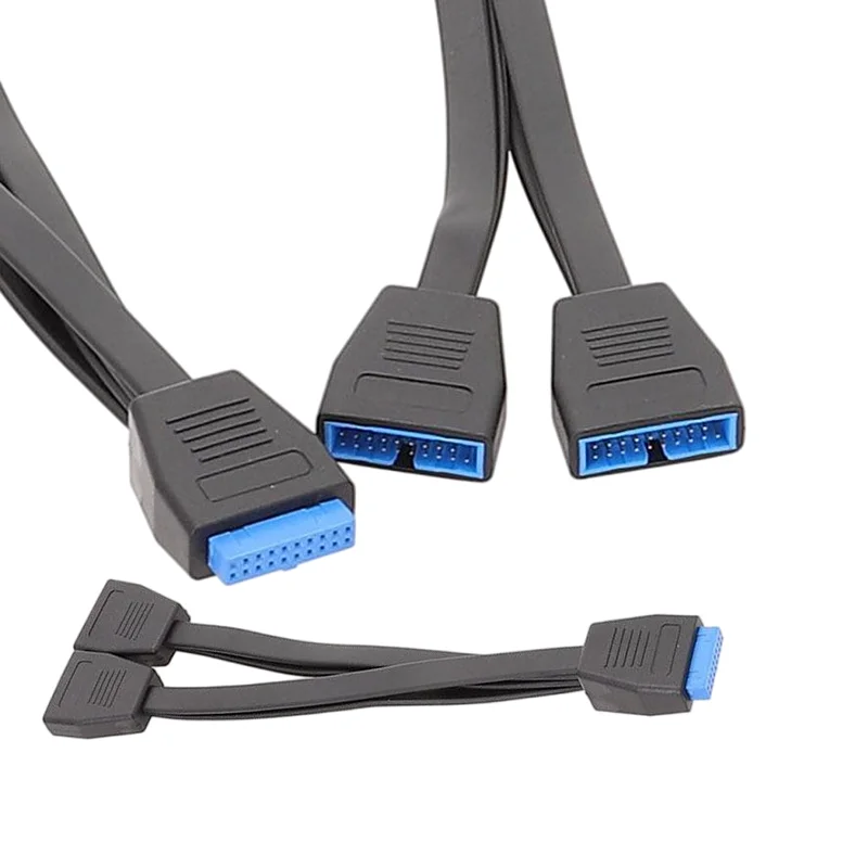 

USB3.0 19-контактный Y-кабель-разветвитель, 2 порта USB-разъема на 20-контактный адаптер для внутреннего подключения материнской платы, преобразующий провод PCIE на 20PIN