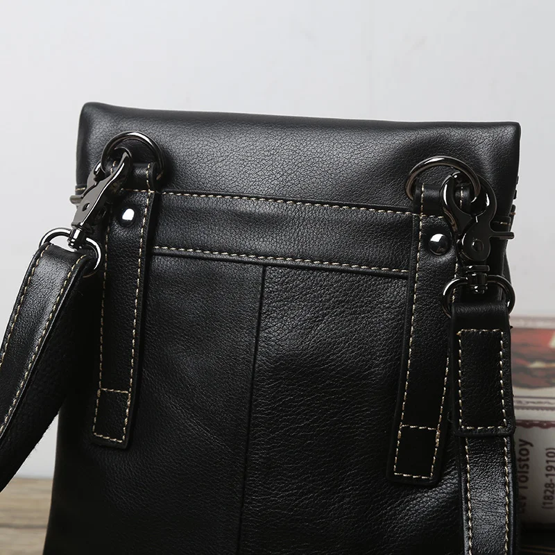 Genuine Leather Men's Vertical Style Single Shoulder Wrap Head Layer Cowhide Casual Versatile Mobile Phone Crossbody Bag