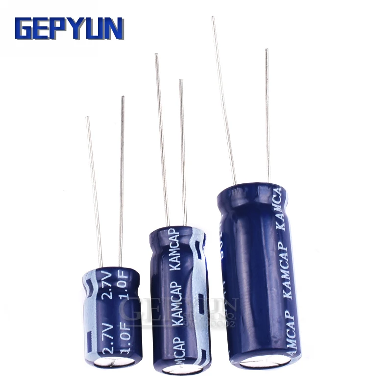 2PCS super capacitor farad capacitor Gepyun 2.7V  2F 3.3F 4F 4.7F 5F 6F 7F 8F 10F 15F 20F 25F 30F 60F