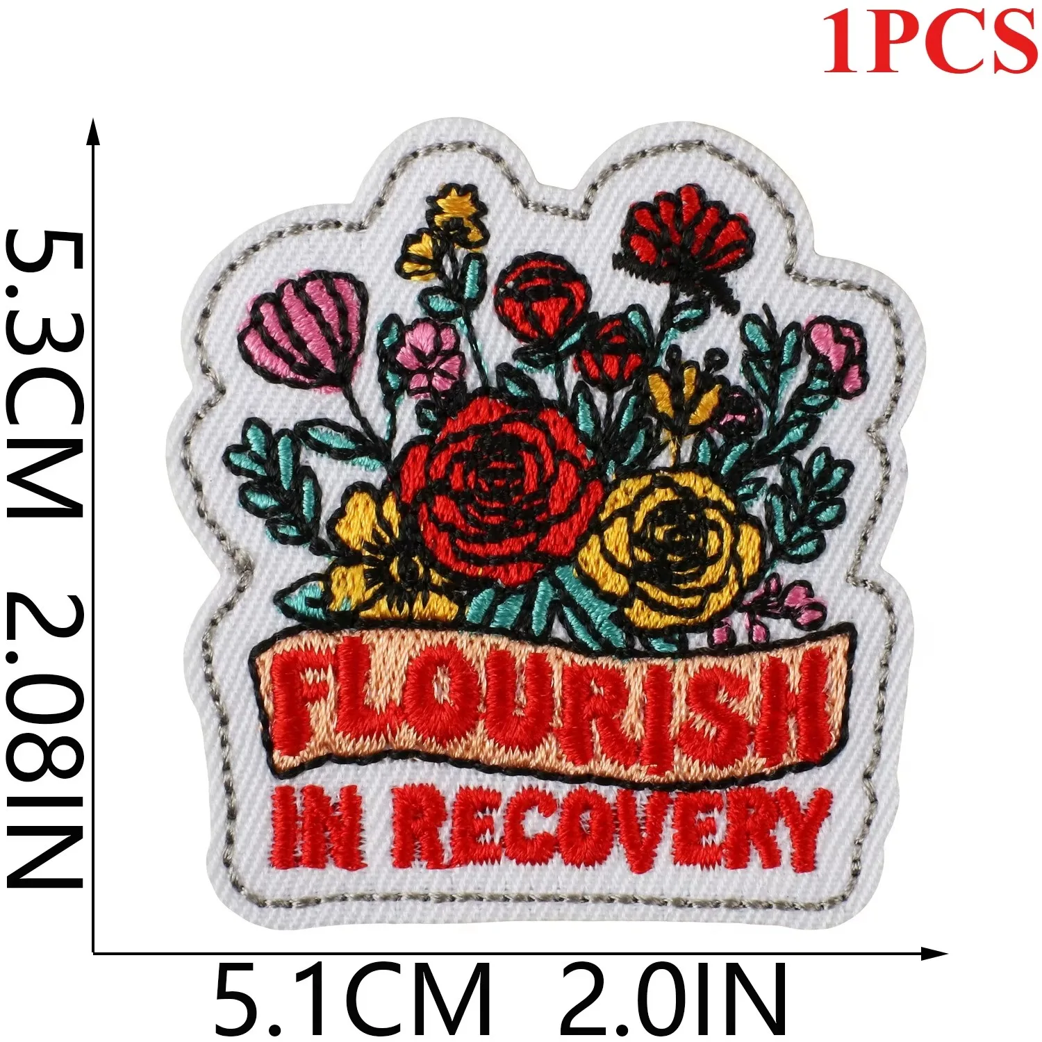 1Pcs Smiley PT Physical Therapy Embroidered Patch, Iron on Great Day Applique for DIY Bags Clothes Hats Sewing Craft