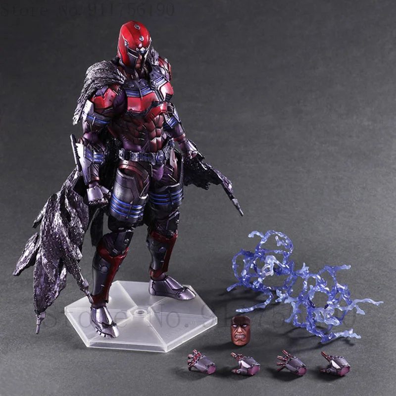 PLAY ARTS 27cm X-men Magneto Action Figure Anime Max Eisenhardt Collectable Model Toys Doll Gift