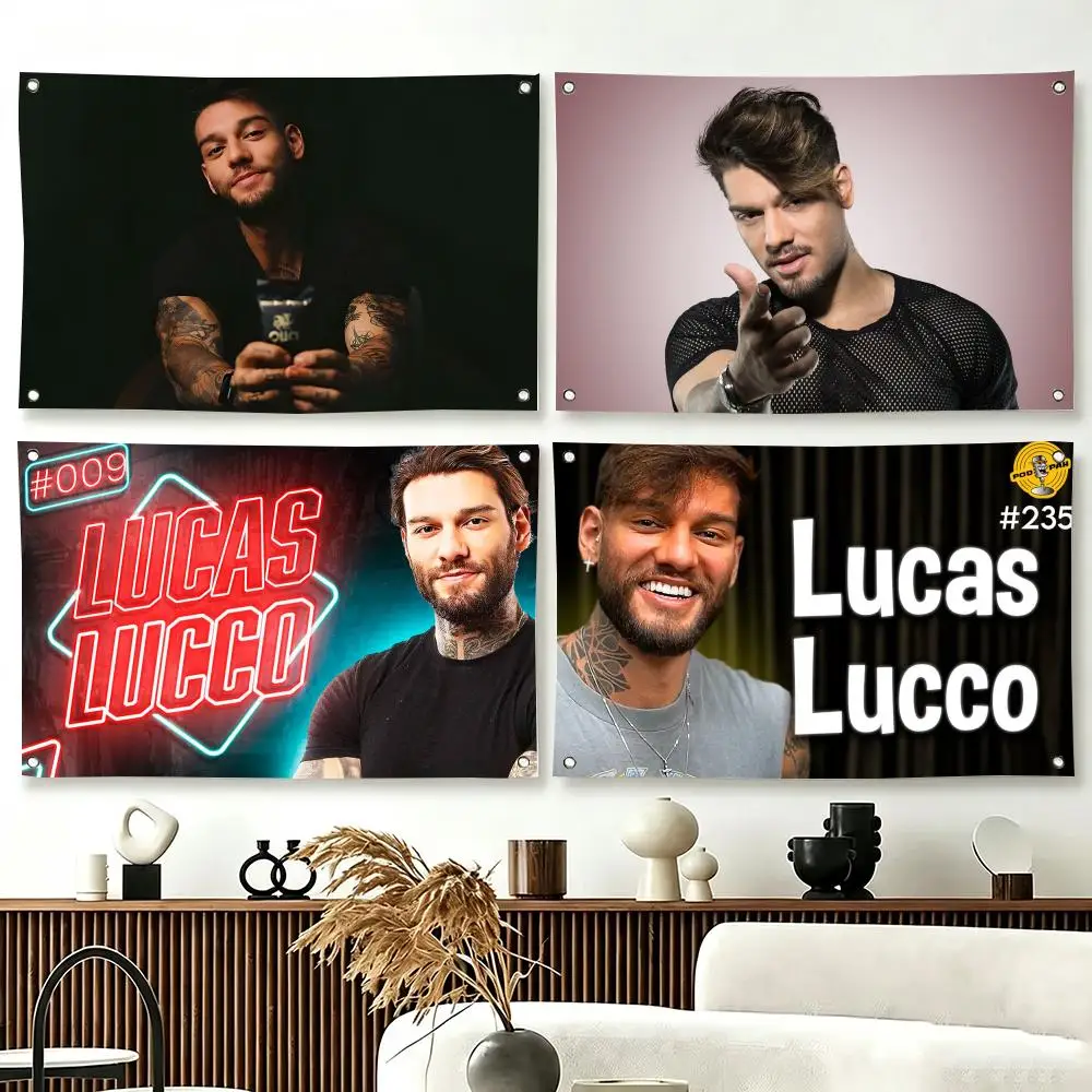 Brazilian Singer Lucas Lucco Flags  For Living Room Home Dorm Decor Wall Outdoor Camping Party Banner Gifts