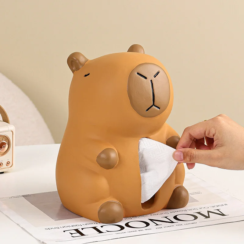 Cute Kapybara Tissue Box Creative Kapybara Ceramic Storage Tube Fun Quirky Desktop Ornaments High Value Living Room Tissue Box