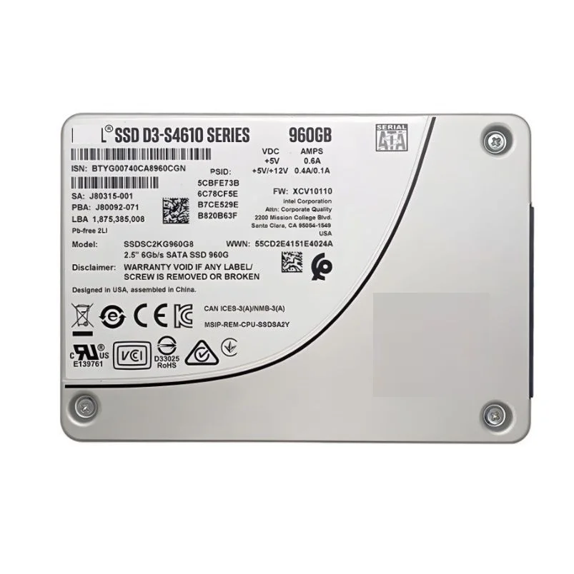 Imagem -02 - Estado Sólido Ssd 480g 960g 192 tb Sata3.0 Enterprise Original Novo Unidade de