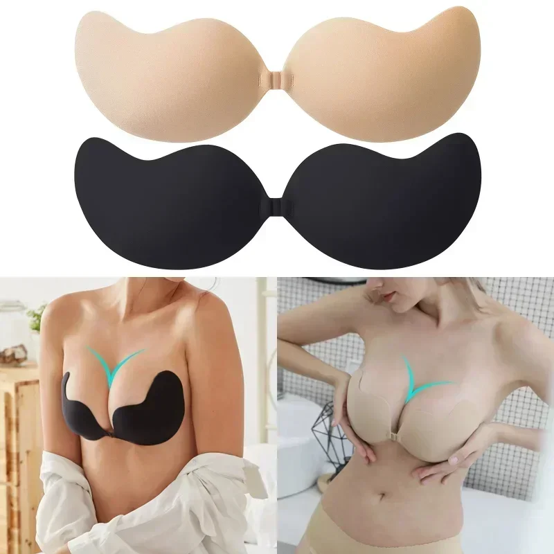 1/2 pz riutilizzabile Silicone busto copricapezzoli Pasties adesivi Mango seno autoadesivo invisibile sollevamento nastro Push Up reggiseno senza