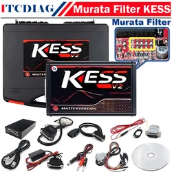 Murata Filter Kess V5.017 SW V2 V2.80 & KTAG V7.020 4 LED Online EU Red KESS KTAG OBD2 Tricore Car Truck ECU Chip Tuning Tool