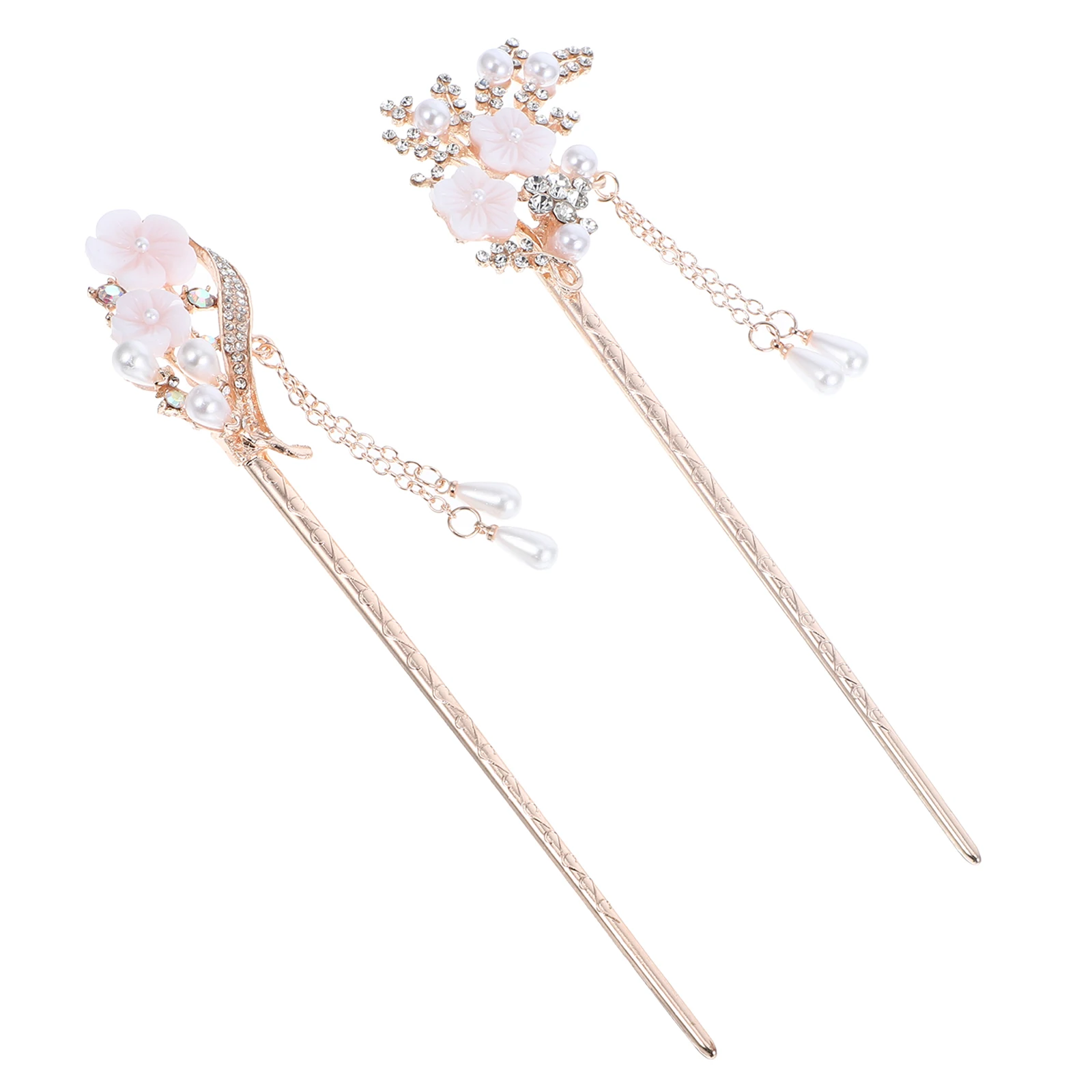 

2pcs Vintage Hair Accessories Flower Hairpin Retro Women's National Style Alloy Forks for Party Celebration Performance Hair