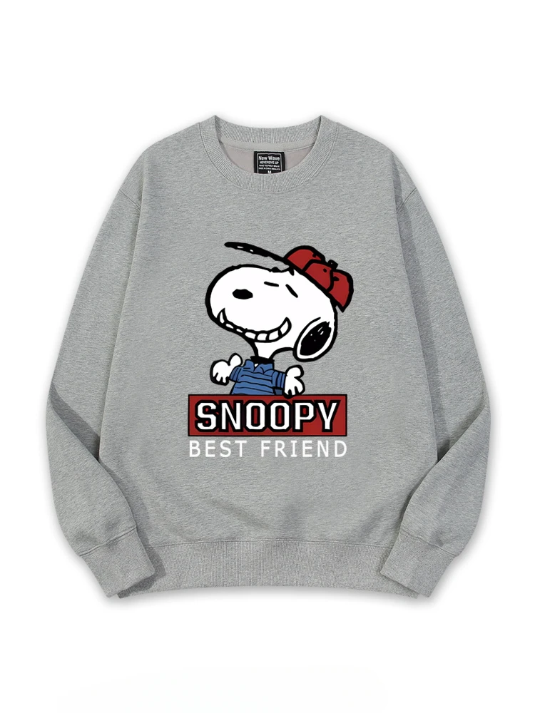 Spring and Autumn New Style Couple\'s clothing pullover Snoopy lovely Cartoon Anime periphery Mens and womens round neck pullover