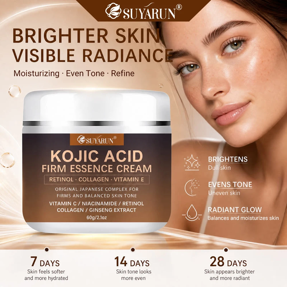 SUYARUN Kojic Acid Whitening Cream - Anti-Aging Moisturizing Brightening Face Cream for Day and Night.