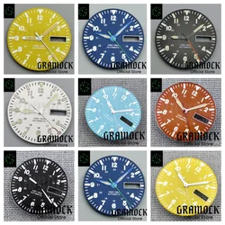 Gramock 29mm Matt Dial Suitable NH35/NH36 Movement Watch Mod Accessories Green luminous White numbers Doubet Day Date windows