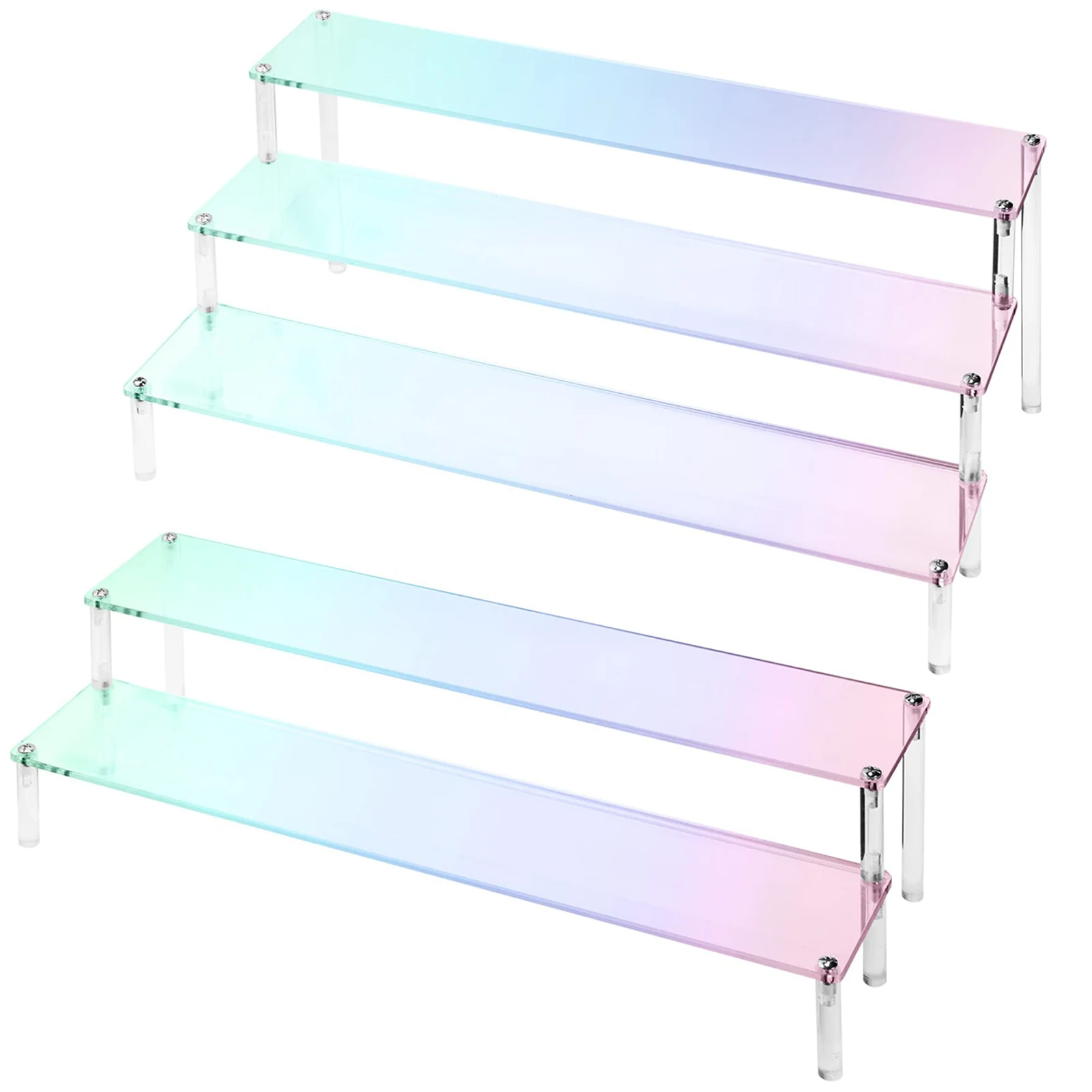 Colorful Acrylic Display Risers Stand Shelves for Amiibo Funko Figures Toys Cupcake Perfume Holder Collectibles Cosmetic Jewelry