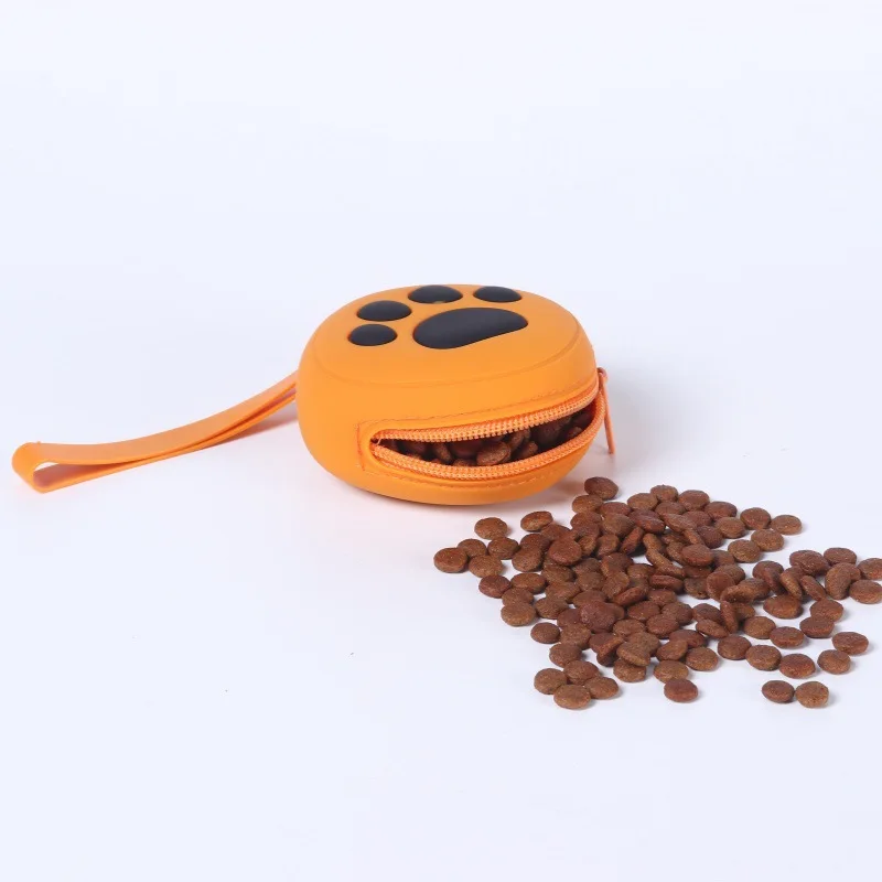 Cute Paw Print Pet Training Pouch,Portable Dog Treat Bag,One-Handed Puppy Training Reward Pouch with Adorable Paw Pattern Design